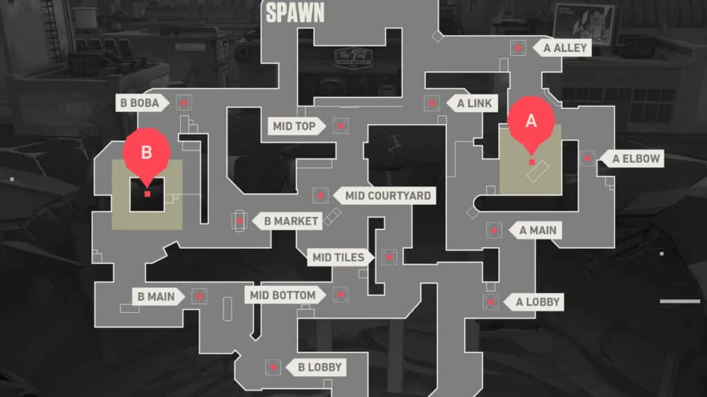 A top-down tactical map of Sunset