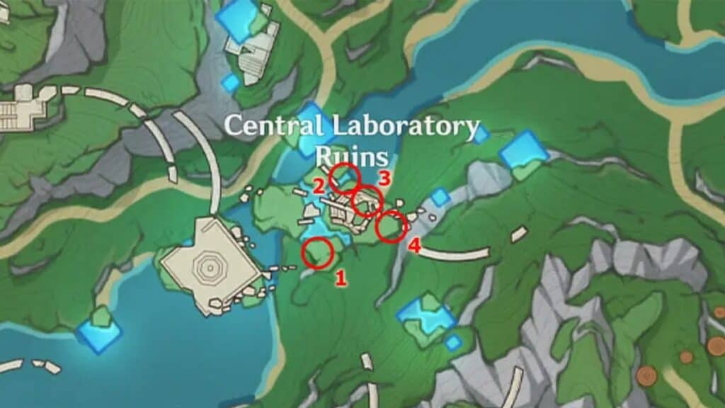 genshin central laboratory ruins map