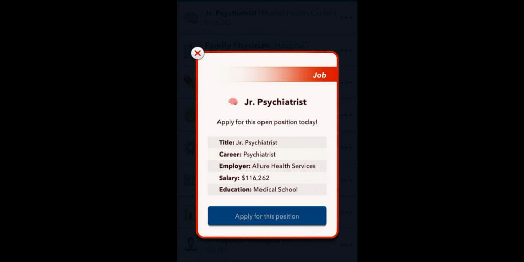 psychiatrist in bitlife