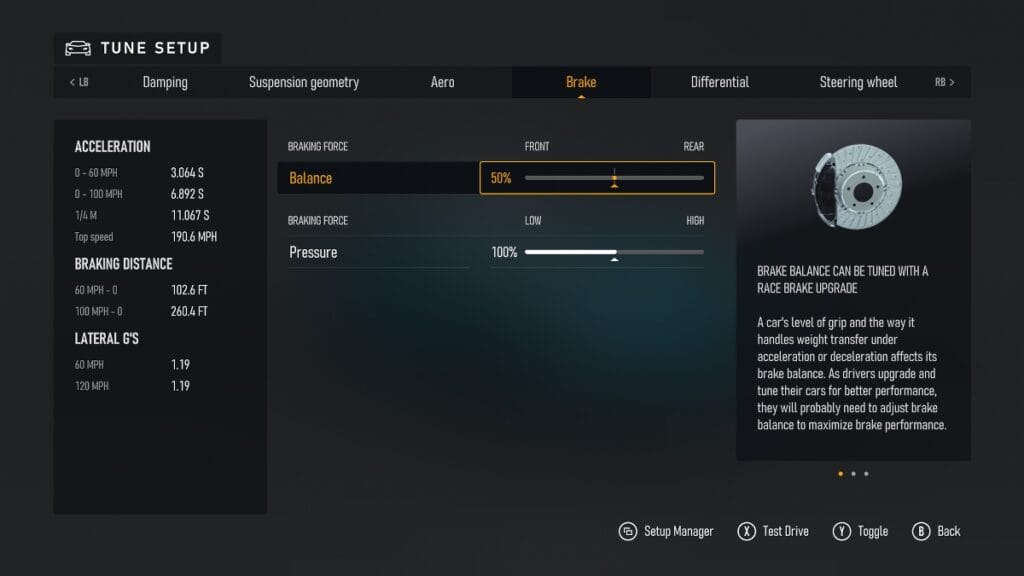 Tune Cars in Forza Motorsport - Brake