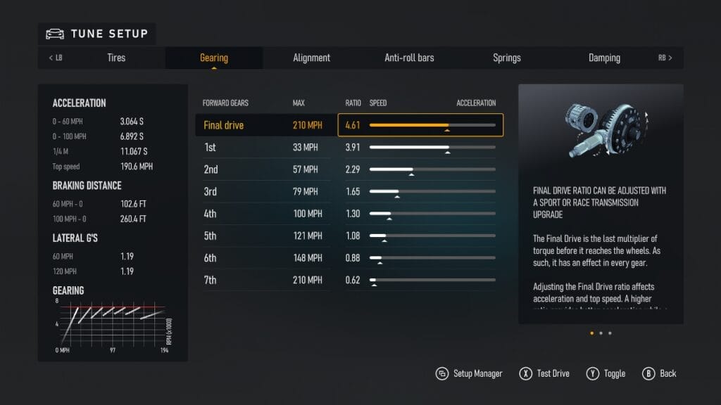 Tune Cars in Forza Motorsport - Gearing