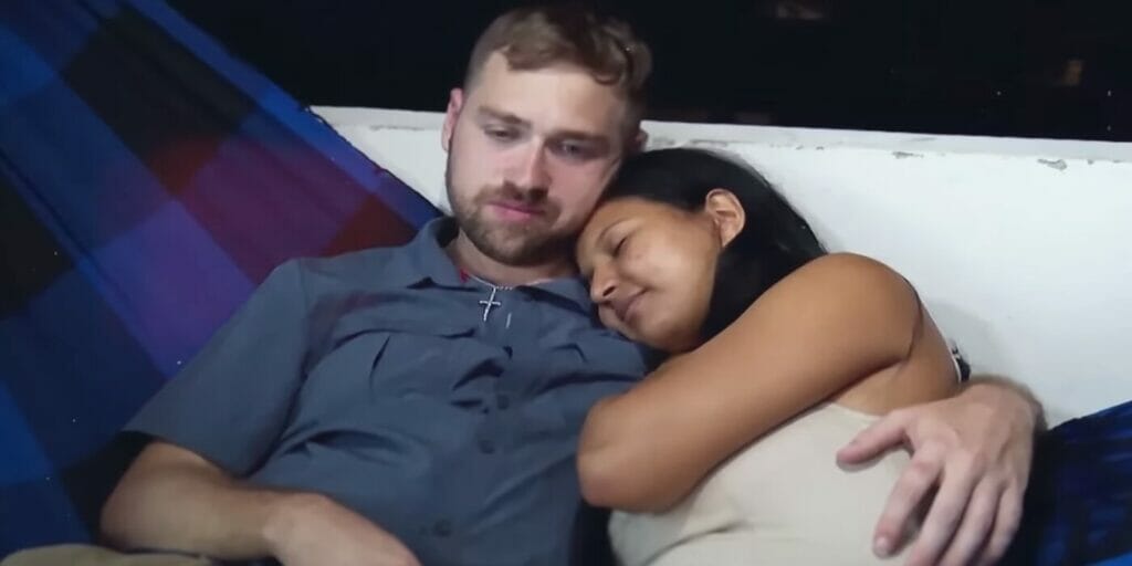 90 Day Fiancé's Paul & Karine snuggling