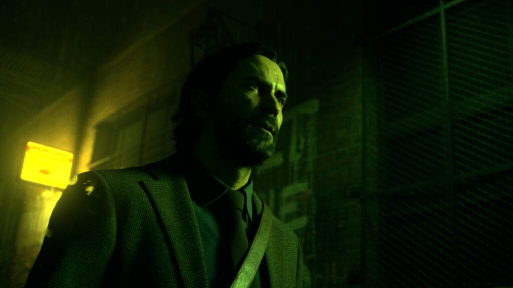 A close-up of Alan in Alan Wake 2