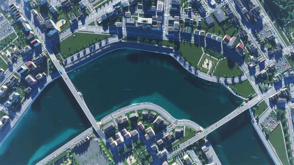 Cities: Skylines 2 overhead view.