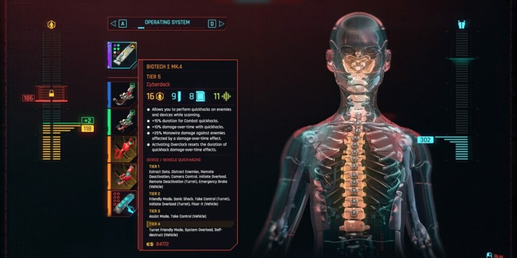 Biotech MK 4 cyberware, part of the best Monowire build in Cyberpunk