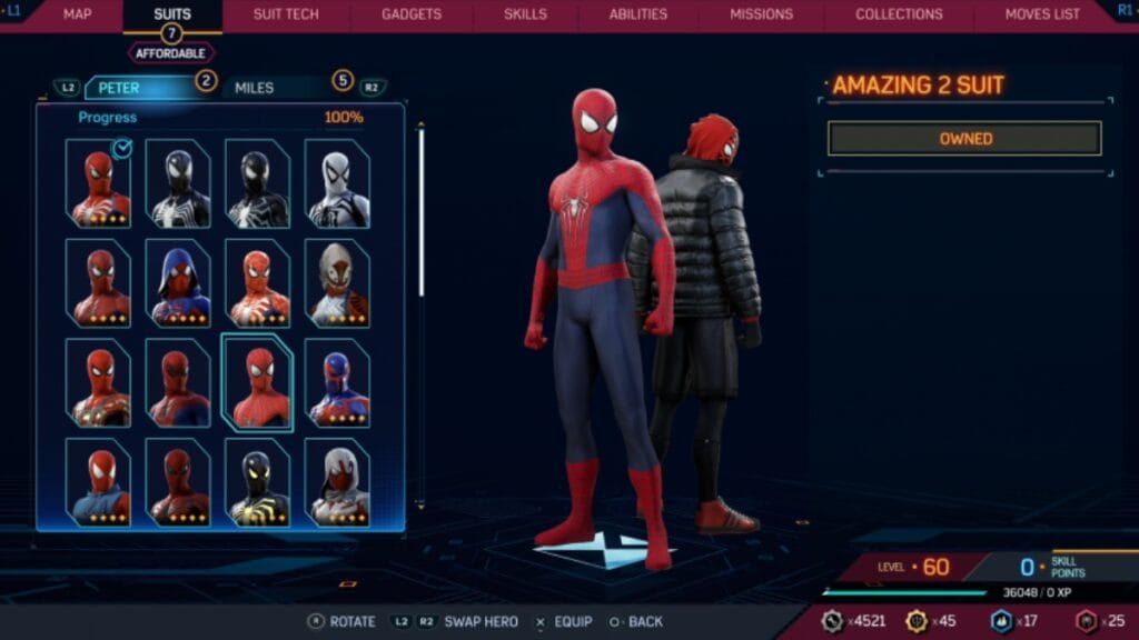 Every Peter Parker Spider-Man Suit in Spider-Man 2