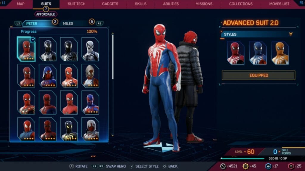 Every Peter Parker Spider-Man Suit in Spider-Man 2