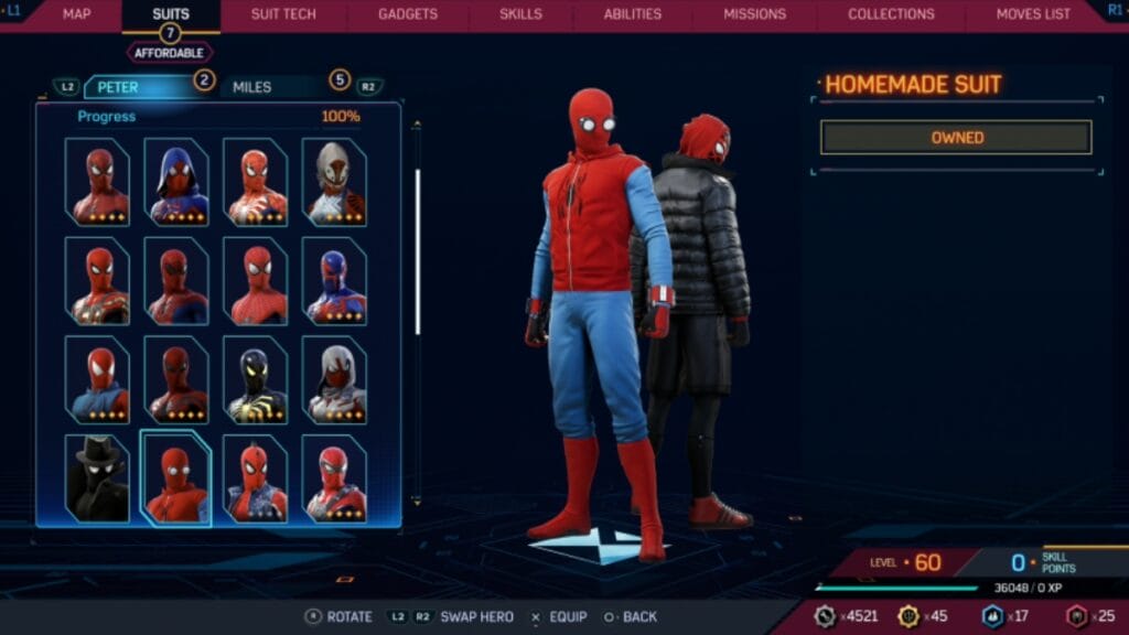 Every Peter Parker Spider-Man Suit in Spider-Man 2