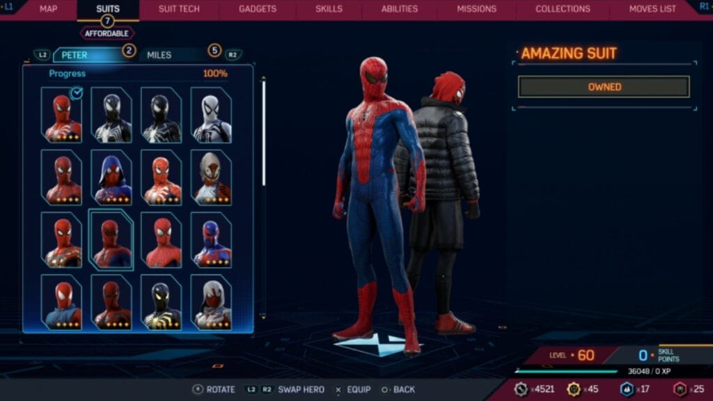 Every Peter Parker Spider-Man Suit in Spider-Man 2