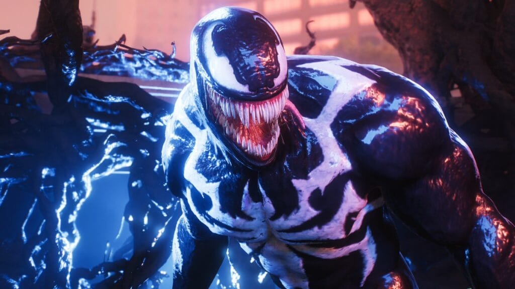 venom grimacing towards the camera