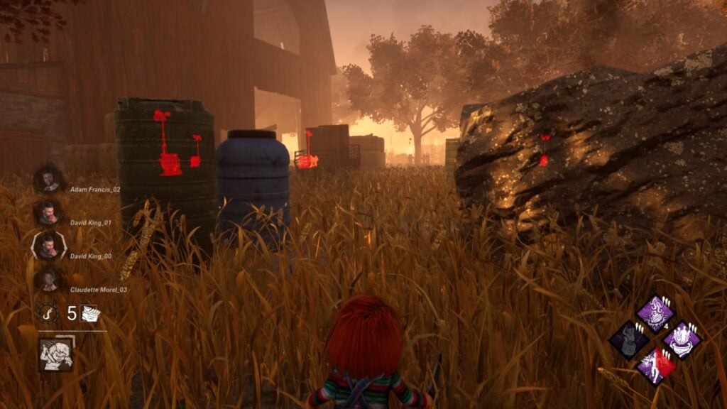 Chucky sees survivor auras in DbD