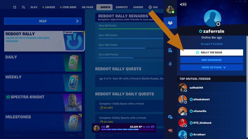 Fortnite Reboot Rally