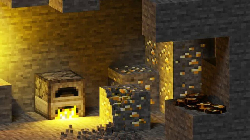 A mine in Minecraft