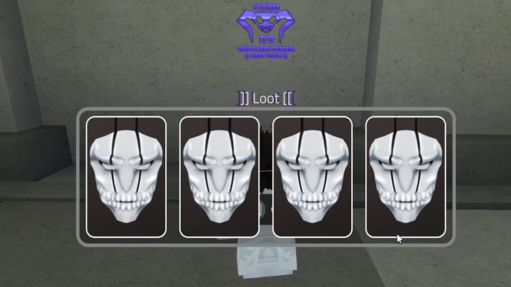 Skull masks in a loot chest containing Strange Ore in Peroxide Roblox