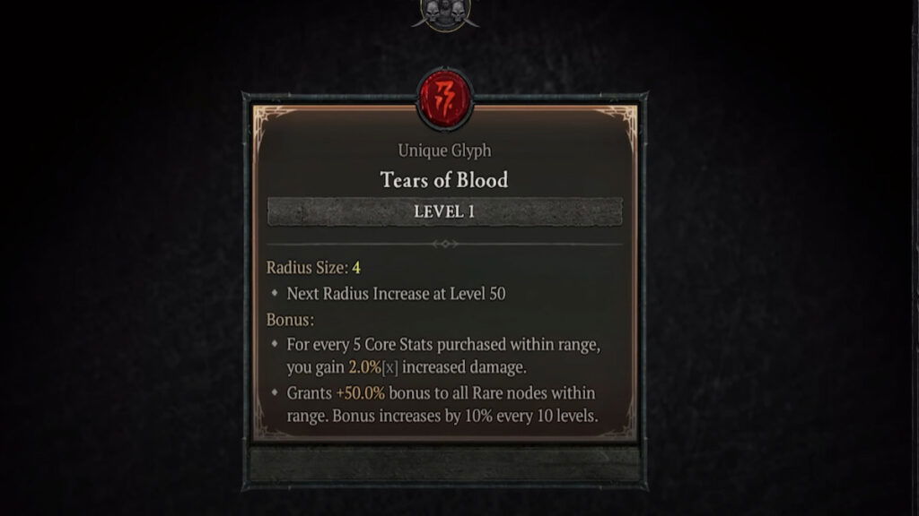 tears of blood glyph diablo 4