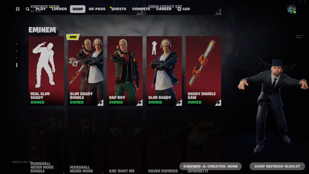 how much is eminem skin bundle fortnite