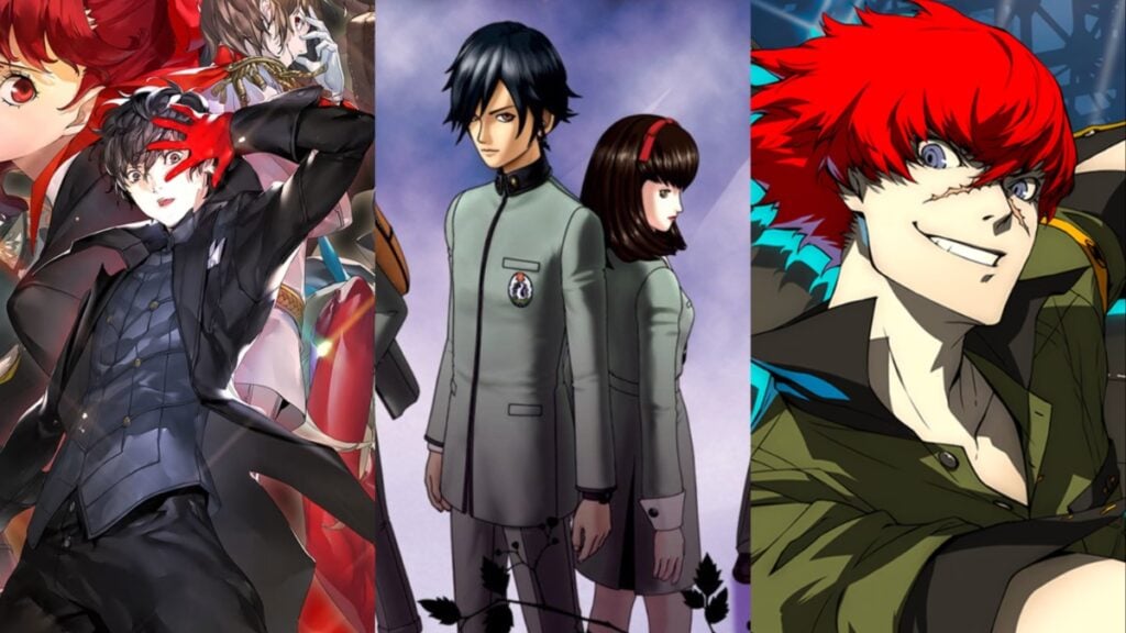 A collage featuring the main characters from multiple Persona games