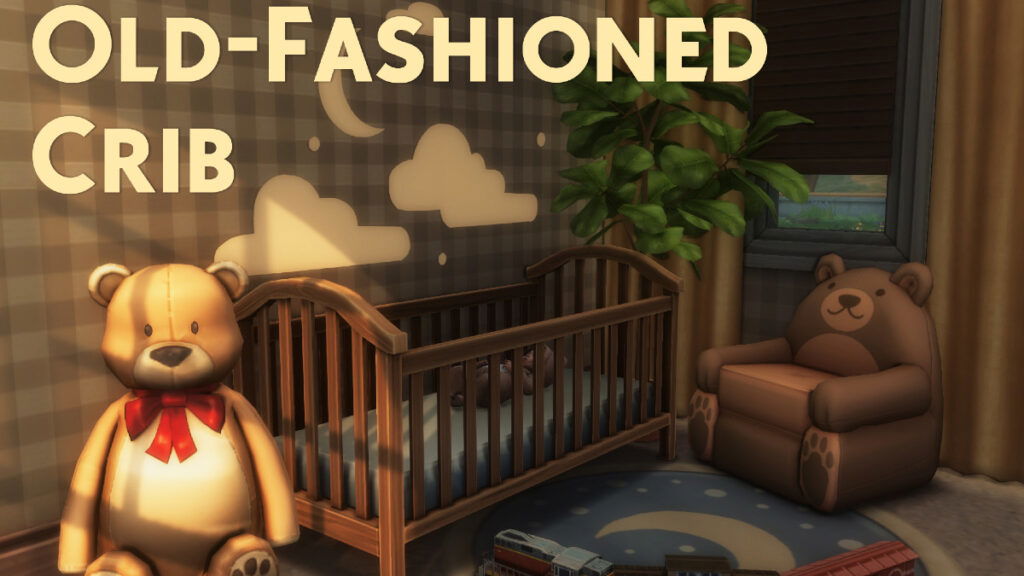 The Old-Fashioned Crib is a perfect fit for a traditionally decorated nursery in The Sims 4.