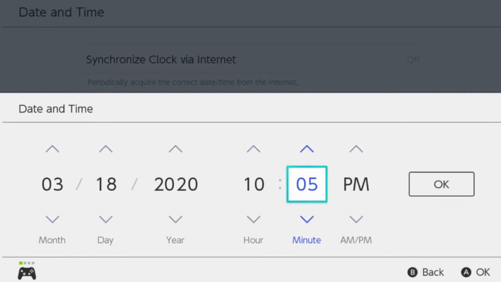 Changing the date and time to time travel in Animal Crossing New Horizons