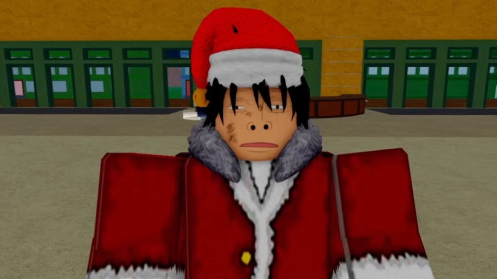 A player dresses as Santa in Blox Fruits