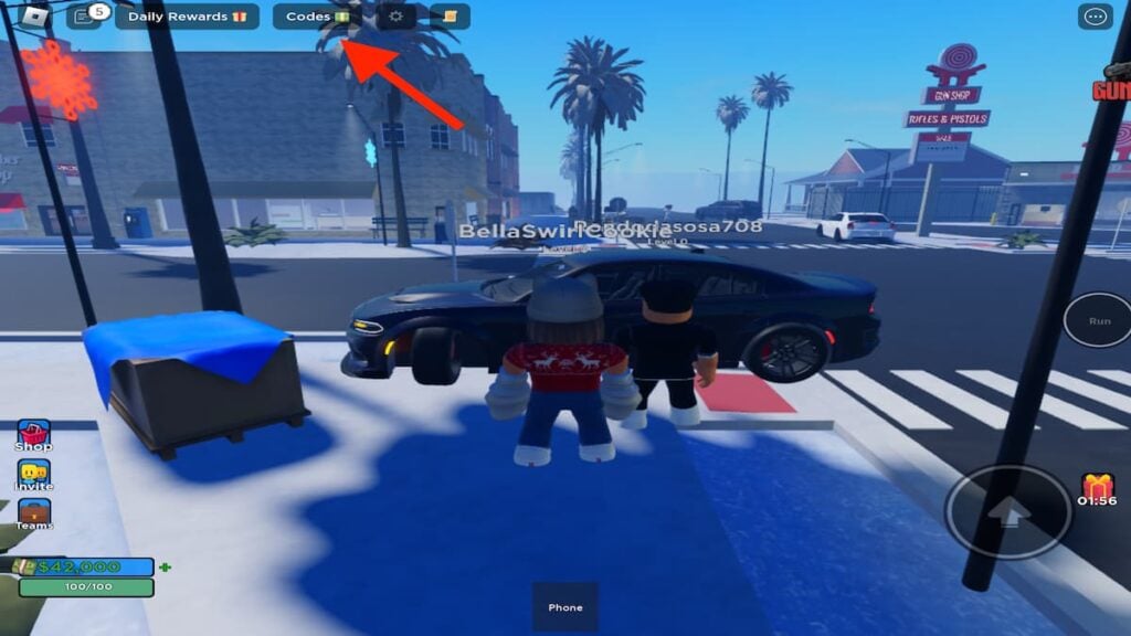 Cali Shootout codes, Roblox