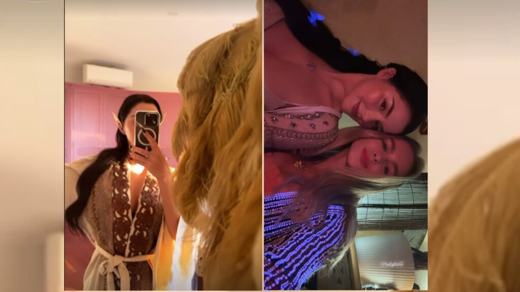 Demi Rose and bestie Charlotte Parkes in bathrobes on Christmas Eve