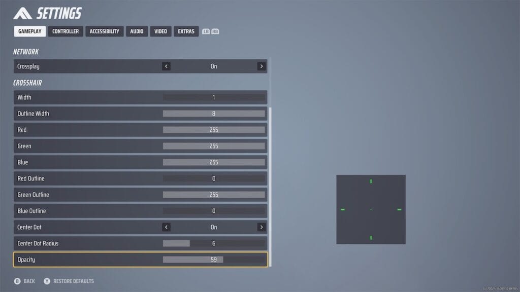 The Final Crosshair Settings