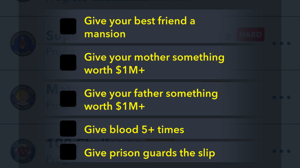 'Tis Giving Challenge Tasks in BitLife