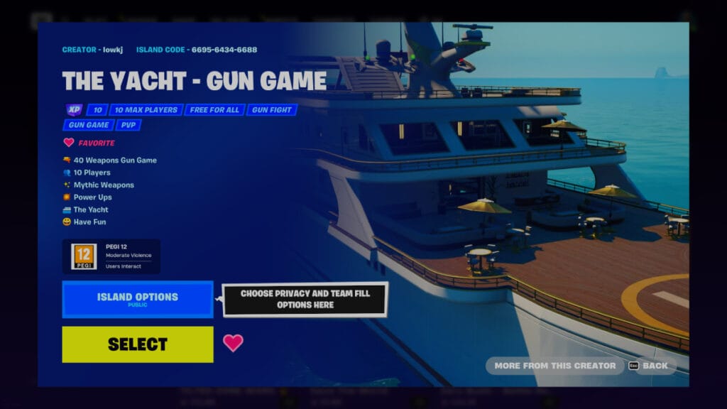 best fun fortnite creative maps the yacht gun game