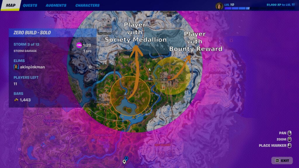 fortnite gold circle