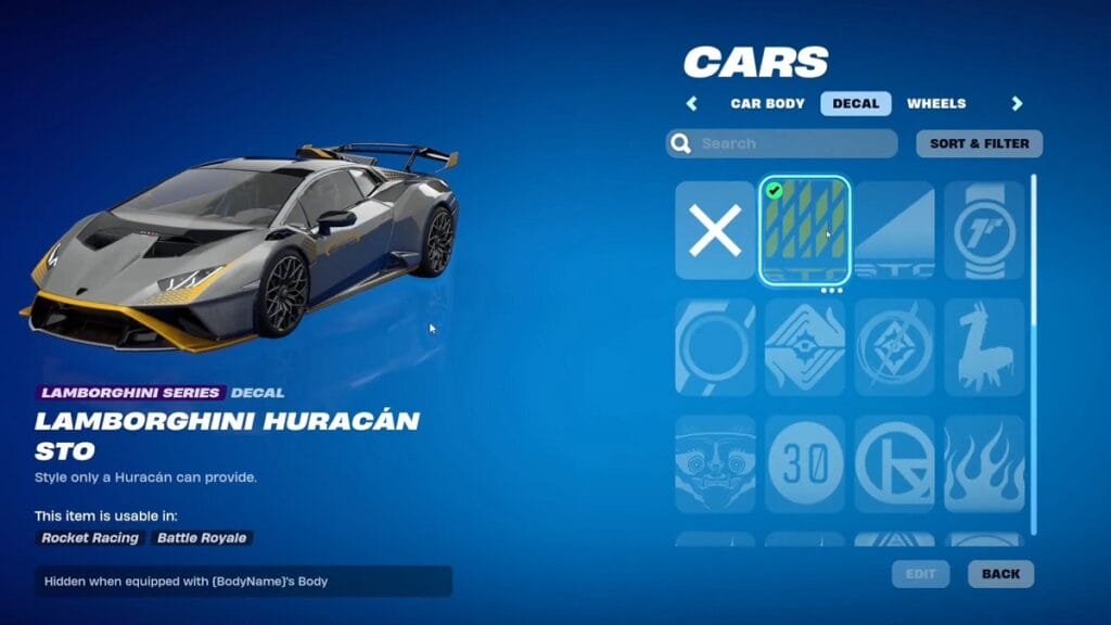 Lamborghini Huracan in Fortnite