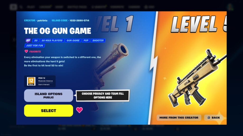 fortnite og gun game