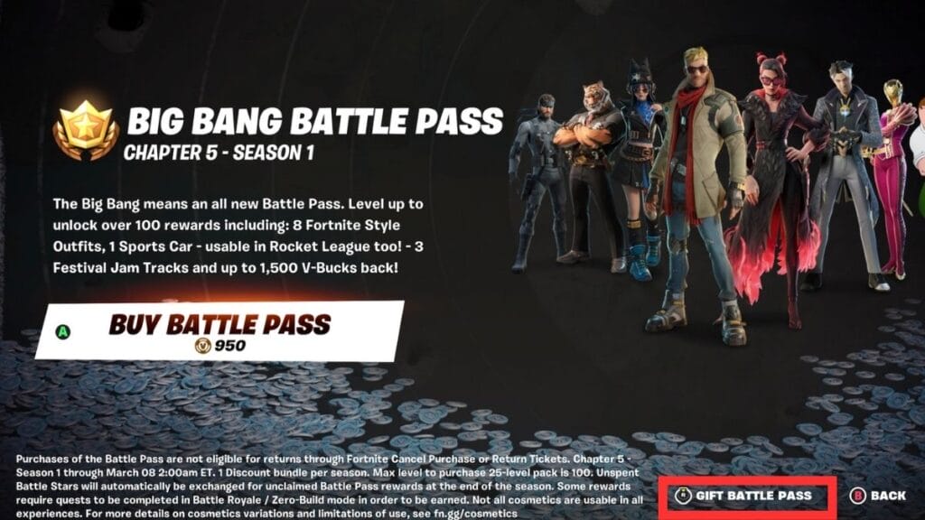 Gift Battle Pass in Fortnite