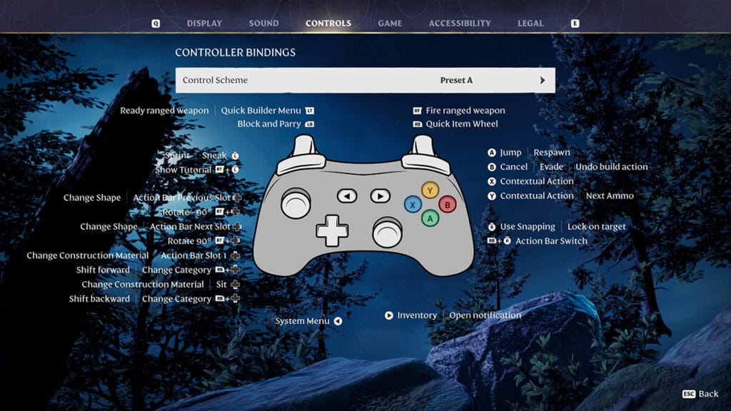 Enshrouded Console Controls