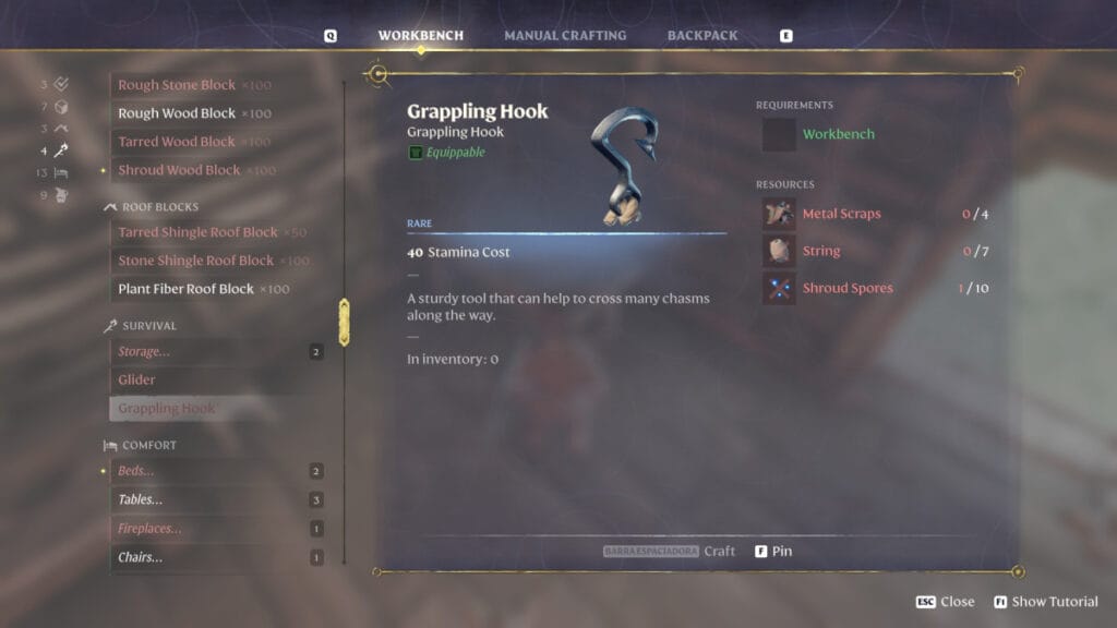 Grappling Hook Recipe