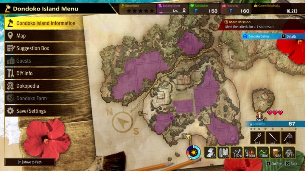 A map of Dondoko Island, one of the best money making methods in Like a Dragon: Infinite Wealth