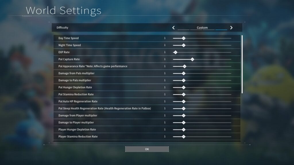 Palworld Settings