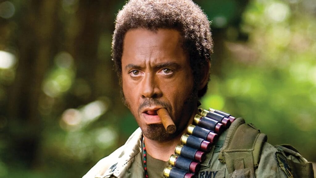 Robert Downey Jr in Tropic Thunder