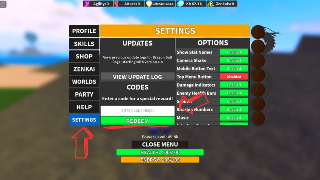 redeem roblox dragon ball rage codes