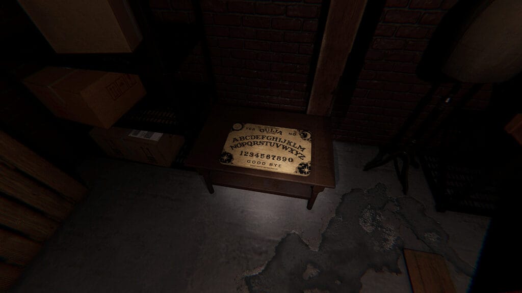 Ouija Board on small brown table