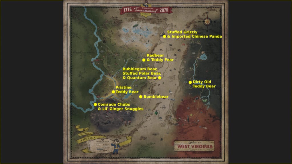 Where To Find Teddy Bears in Fallout 76 (All Teddy Bear Locations)