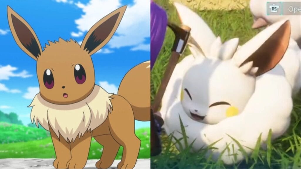 eevee and cremis palworld pokemon