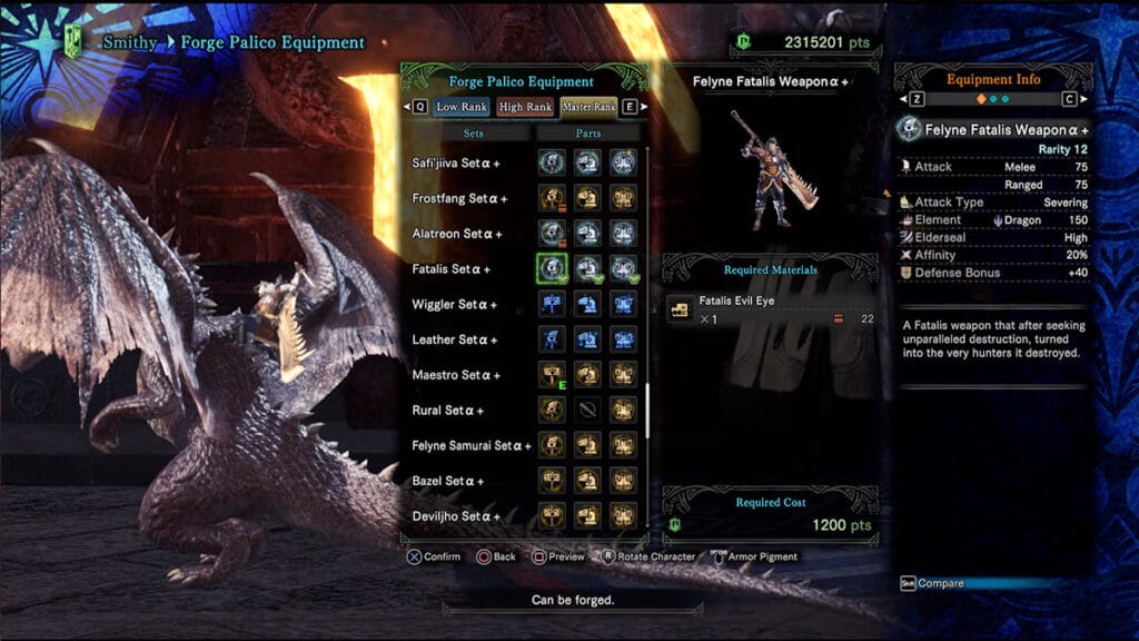 Fatalis Weapon α+