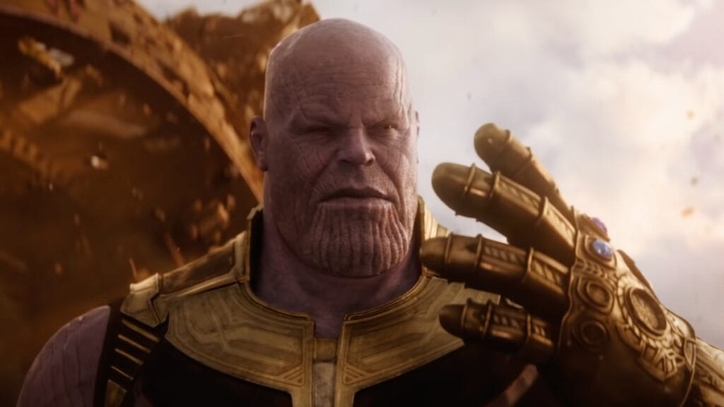 Thanos snapping in Avengers: Infinity War