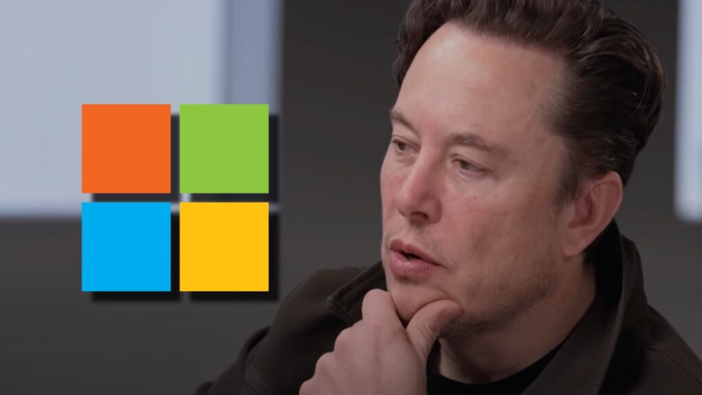 Elon Musk and the Windows logo