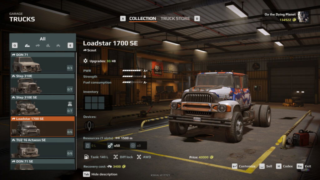 The Loadstar 1700 SE, one of the best starting vehicles in Expeditions: A MudRunner Game