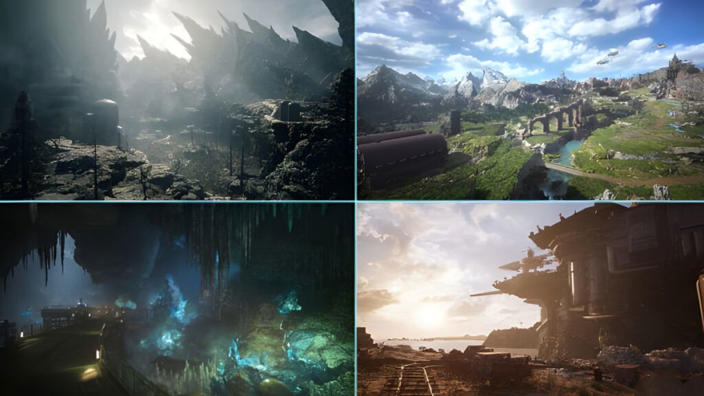 Four areas in Final Fantasy 7 Rebirth