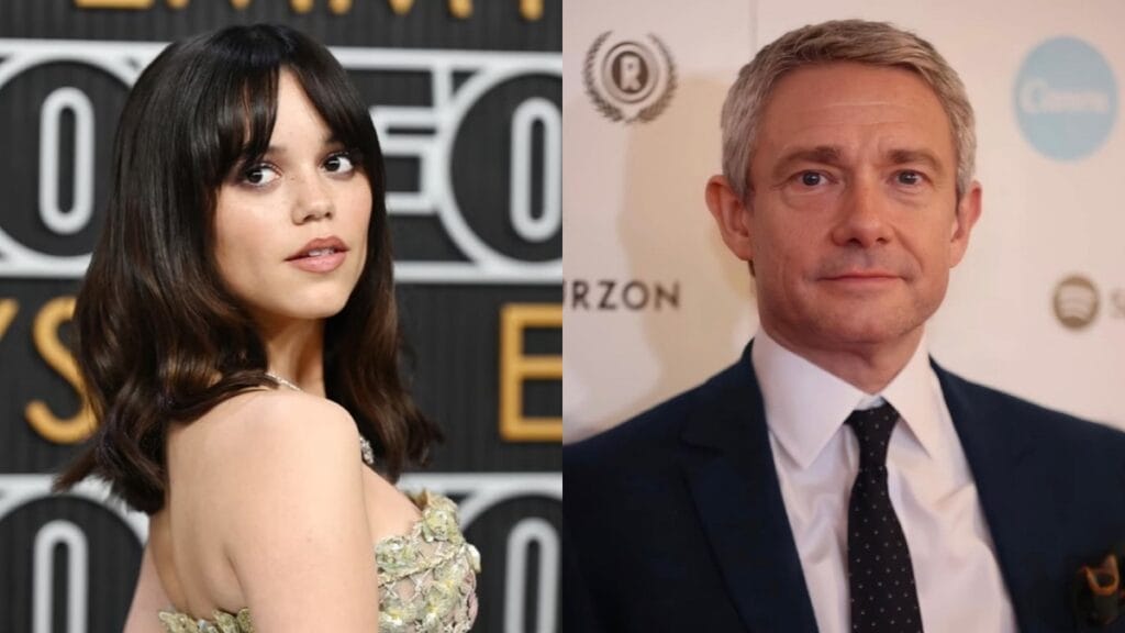 Jenna Ortega and Martin Freeman