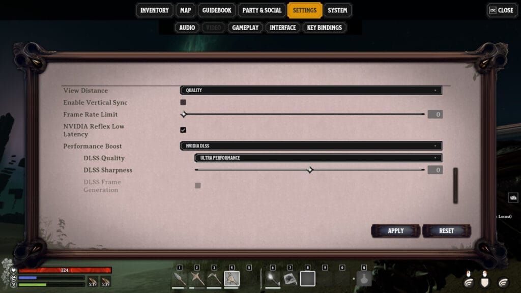 Nightingale DLSS Frame Generation Performance