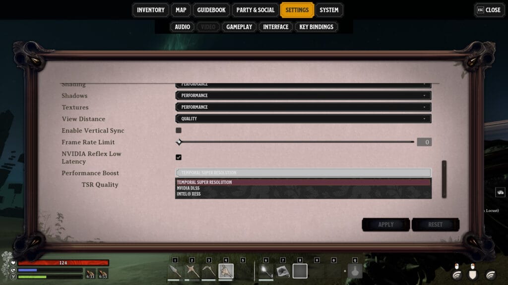 Nightingale DLSS Frame Generation Settings